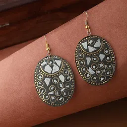 Bhana Fashion Gold Plated Oval Drop Earrings-picture-46