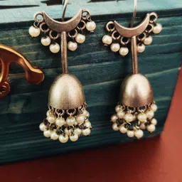 Binnis Wardrobe Silver-Toned Contemporary Jhumkas Earrings-picture-38