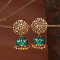 Shoshaa Gold-Toned Contemporary Jhumkas Earrings-picture-40