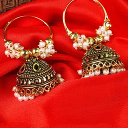 Fashion Frill White Contemporary Jhumkas Earrings-picture-20
