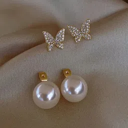 Jewels Galaxy Gold Plated American Diamond Drop Earrings-picture-26