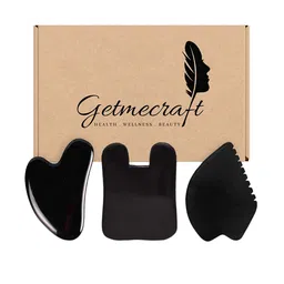 Getmecraft 3-Pcs Obsidian Gua Sha-Leaf Shape Gua Sha & Rabbit Ear Shape Gua Sha-image-8