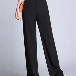 Next One Women Relaxed Straight Leg Loose Fit High-Rise Easy Wash Trousers-picture-29