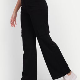 Next One Women Smart Straight Fit High-Rise Easy Wash Cargos Trousers-picture-39