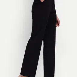 Next One Women Relaxed Straight Leg Fit High-Rise Easy Wash Formal Trousers-picture-15