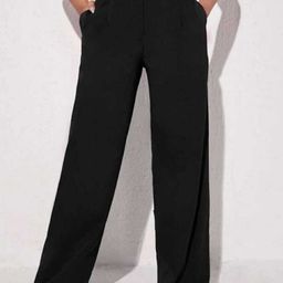 Next One Women Relaxed Straight Leg Loose Fit High-Rise Easy Wash Pleated Trousers-picture-33