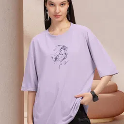 HELLCAT Typography Printed Round Neck Oversized T-shirt-image-20