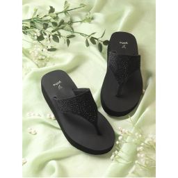 Yoho Women Black Sdl Flipflops-picture-40