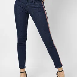Campus Sutra Women Navy Blue Super Slim Fit Stretchable Jeans-image-2