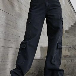 Next One Women Smart Wide Leg High-Rise Clean Look Stretchable Cargo Jeans-picture-44