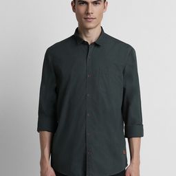 Peter England Casuals Micro Ditsy Printed Spread Collar Slim Fit Cotton Casual Shirt-picture-31