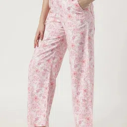 Marks & Spencer Women Floral Printed Straight Fit High-Rise Trousers-picture-17