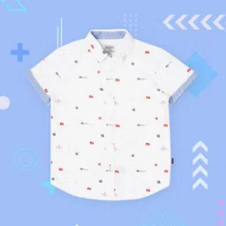 Pepe Jeans Boys White Printed Cotton Casual Regular Fit Shirt-image-17