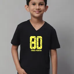 Friskers Boys Typography Printed V-Neck Pure Cotton Slim Fit T-shirt-picture-54