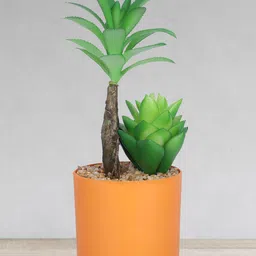 Kuber Industries Green & Orange Artificial Bonsai Plant With Pot-picture-39