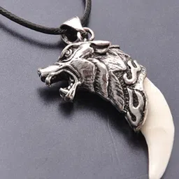 OOMPH Men Wolf-Tooth Pendant With Chain-picture-29