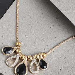 SOHI Black & White Gold-Plated Necklace-image-92