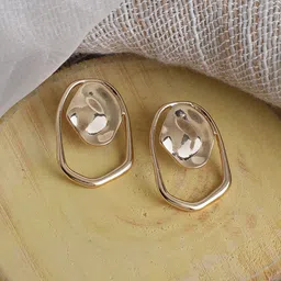 SOHI Gold-Toned Contemporary Studs Earrings-picture-33