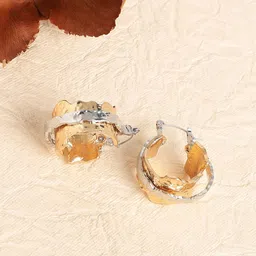 SOHI Women Gold-Plated Contemporary Hoop Earrings-image-70