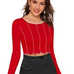 ODETTE Vertical Striped Fitted Crop Top-picture-27