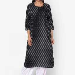 Kastiel Abstract Printed Straight Regular Fit Cotton Kurta image 1