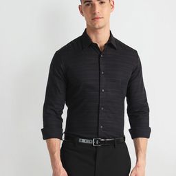 Arrow New York Slim Fit Horizontal Stripes Opaque Striped Cotton Formal Shirt-picture-11