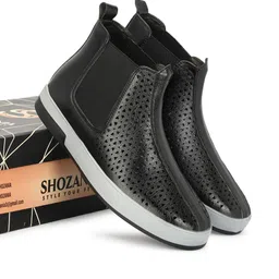 SHOZANIA Men Textured Chelsea Boots-image-21