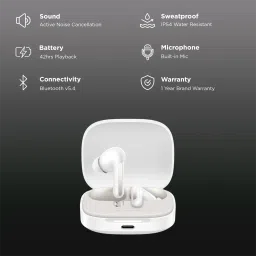 Redmi Buds 6 BHR9256IN TWS Earbuds with Active Noise Cancellation (IP54 Water Resistant, Fast Charging, Titan White) image 2