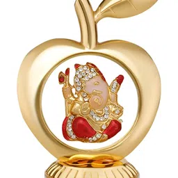 INTERNATIONAL GIFT Gold Toned Religious Brass Ganesh Ganpati Car Desk Board Idol-image-29