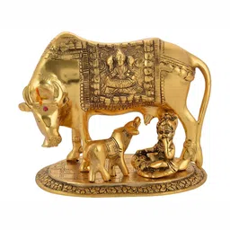 INTERNATIONAL GIFT Kamdhenu Cow With Laddu & Gopal Statue-picture-15