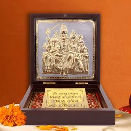INTERNATIONAL GIFT Gold Toned Shiv Parivar With Charan Paduka Gift Set-picture-38