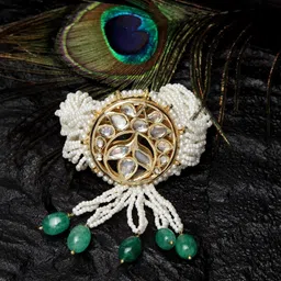 DUGRISTYLE WomenBrass Kundan Gold-Plated Charm Bracelet-picture-39