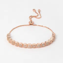 DressBerry Rose Gold Plated American Diamond Link Bracelet-picture-12