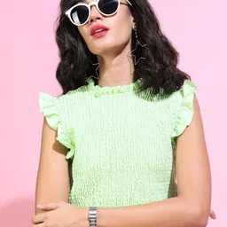 Tokyo Talkies Gorgeous Green Solid Top-picture-31