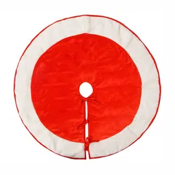 Home Heart Red & White Round Double Layered Christmas Tree Skirt Festive Decor-image-70