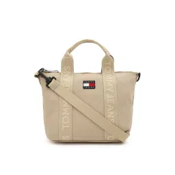 tommy hilfiger accessories Tommy Hilfiger Solid Beige Polyester Tote Bag image 1