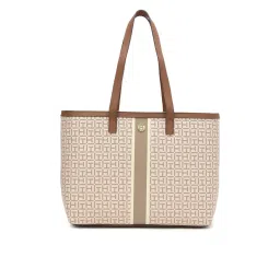 tommy hilfiger accessories Tommy Hilfiger Women Printed Beige Tote Bag image 1