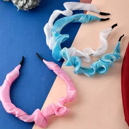 Silvermerc Designs Girls Set of 3 Pink & Blue Hairband-image-10