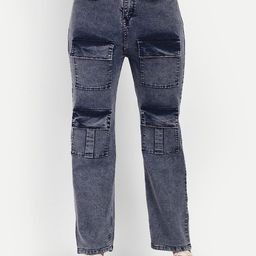 Next One Women Smart Wide Leg High-Rise Heavy Fade Stretchable Jeans-picture-8