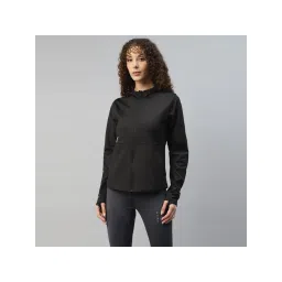 Dida Women Black Embossed Light Regular Comfort Fit Hoodie-picture-12