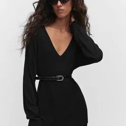 MANGO V-Neck Drop Shoulder Pullover with Side Slits-picture-44