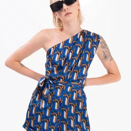 PRET A TUER One Shoulder Printed Playsuit image 1