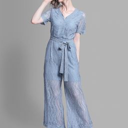 JC Collection Women Blue Self Design Basic Jumpsuit-picture-36