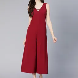 Oxolloxo Women Maroon Basic Jumpsuit-image-82