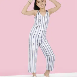Naughty Ninos Girls Striped Pure Cotton Basic Jumpsuit-image-19