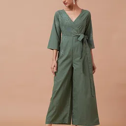 OKHAI Embroidered Pure Cotton Basic Jumpsuit-image-8