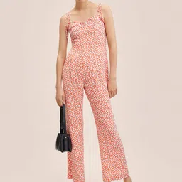 MANGO Orange & White Printed Basic Jumpsuit-picture-37