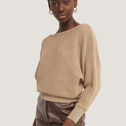 NA-KD Women Beige Solid Pullover-picture-39