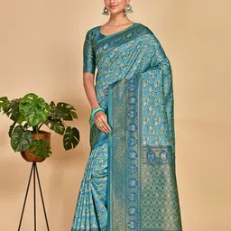 MIMOSA Ethnic Motif Woven Design Zari Kanjeevaram Saree-picture-27