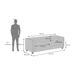 urban ladder create Windsor Sofa Set (Colour: Steel Grey, Seater: 3+1+1) image 8